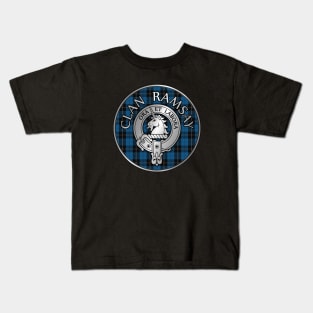 Clan Ramsay Crest & Hunting Tartan Kids T-Shirt